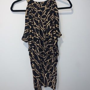 New! Caché Chain Black and Gold Top